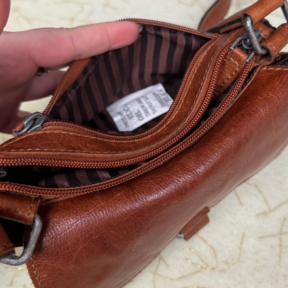 Jack Georges Leather Mini Crossbody Bag, Honey Brown - Picture 10 of 14